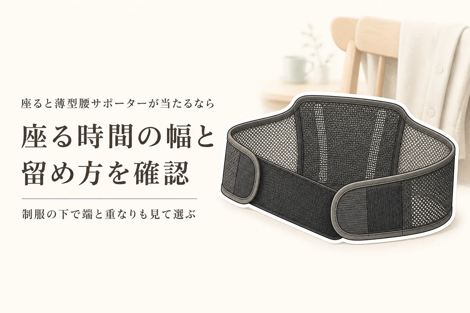薄型腰サポーターが座ると当たる？立ち時間・座り時間と制服の下で留め方を選ぶ