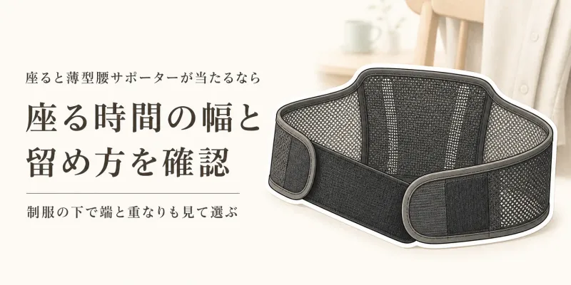 薄型腰サポーターが座ると当たる？立ち時間・座り時間と制服の下で留め方を選ぶ